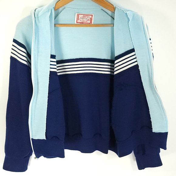 Vtg Fair Play By Sarna Full Zip Tennis Track Jacket Men's Med.? Blue Grandpacore - Picture 9 of 9